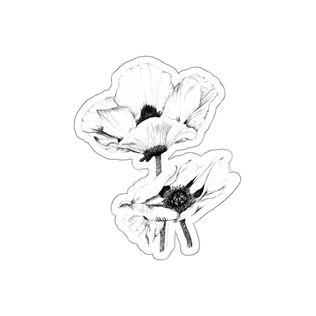Elegant Floral Die-Cut Stickers - Botanical Art for Laptop & Decor