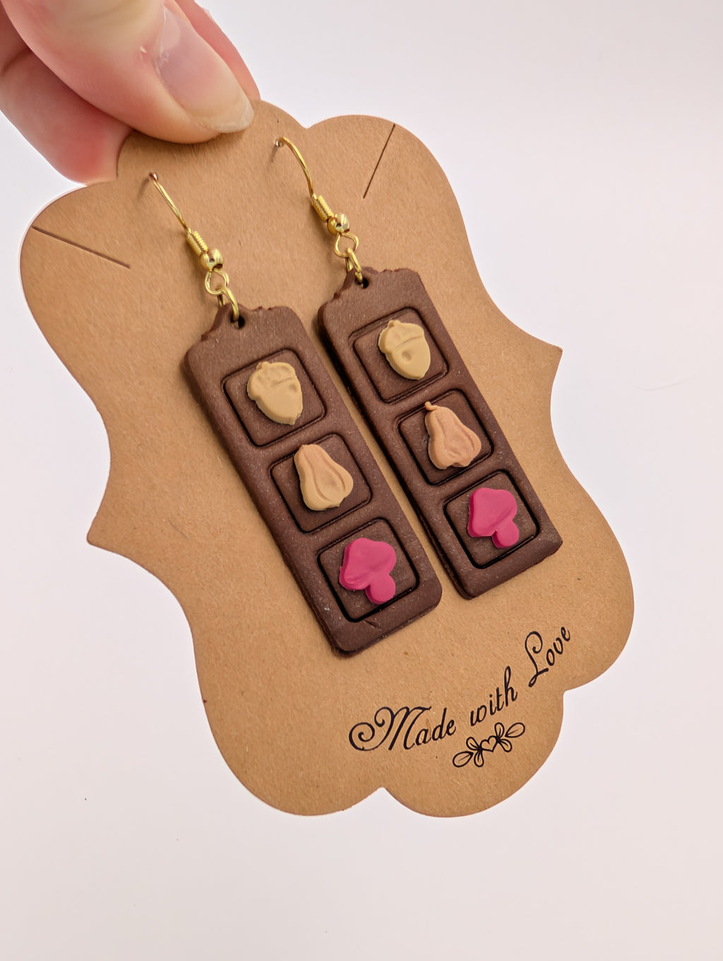 Fall Acorn Long Bookshelf Drop Earrings