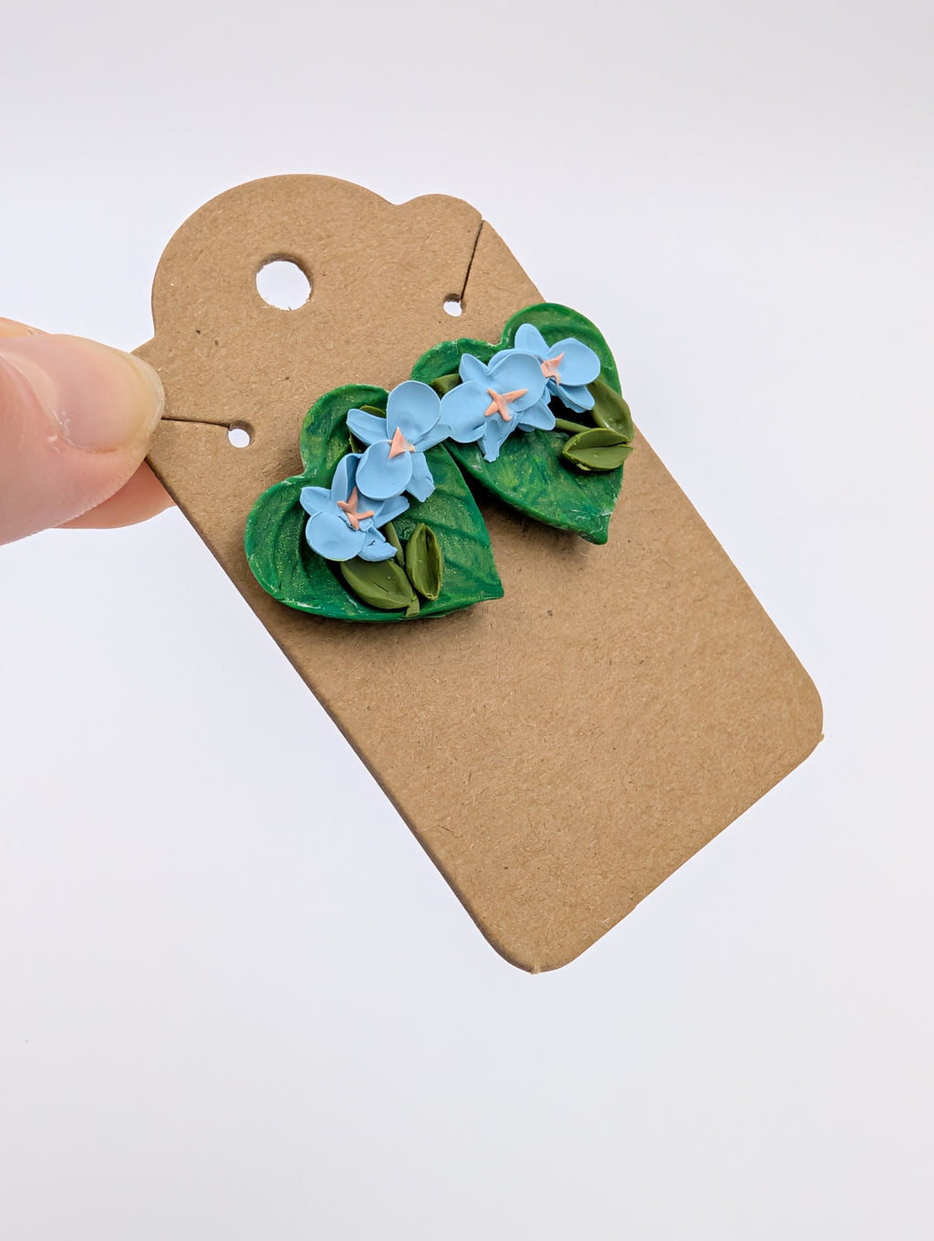 Blue Orchid Stud Earrings