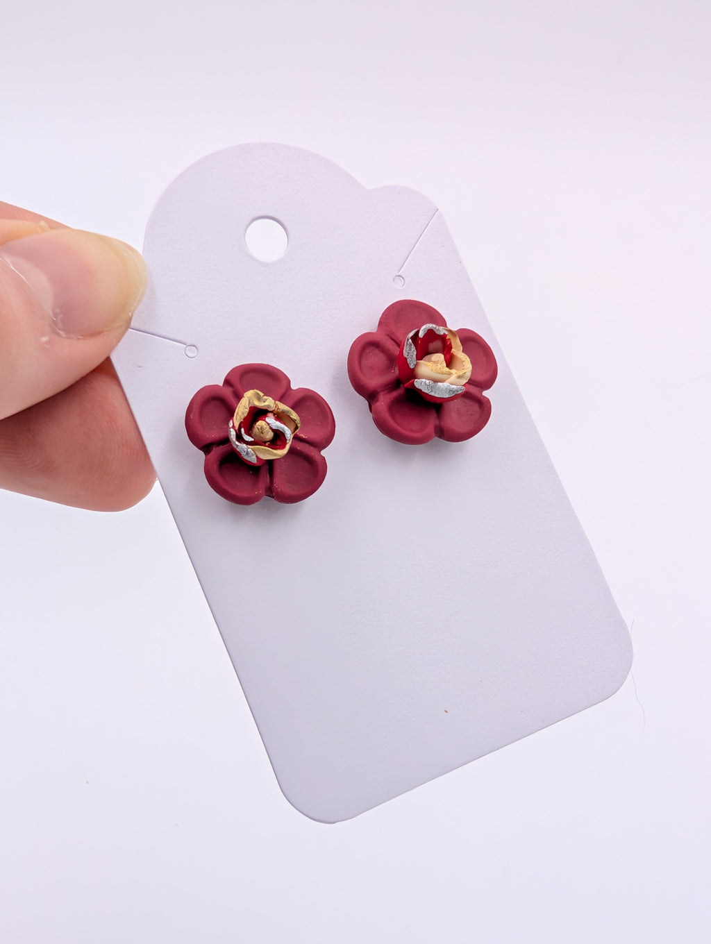 Multicolored Metallic Rose Studs