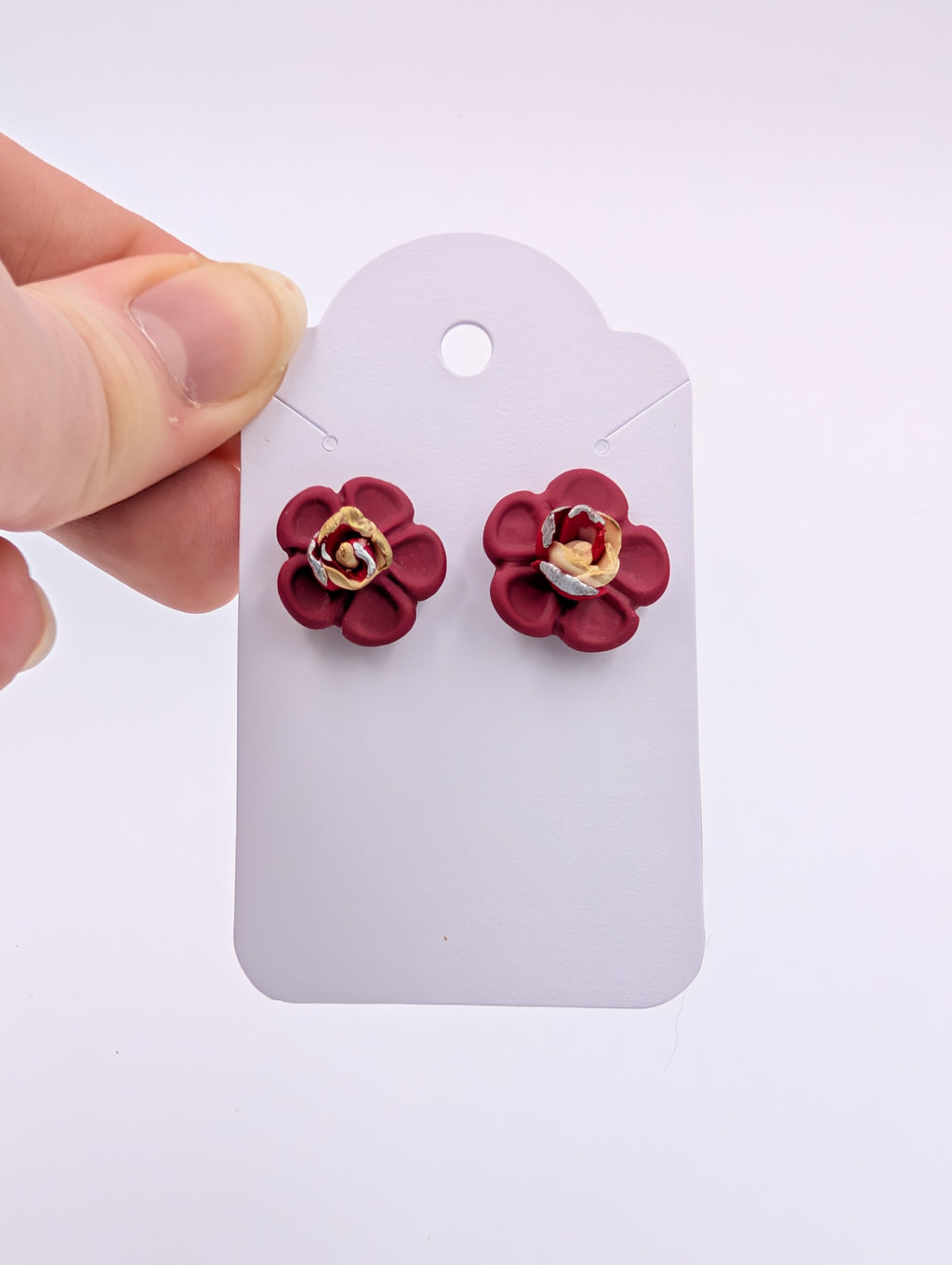 Multicolored Metallic Rose Studs