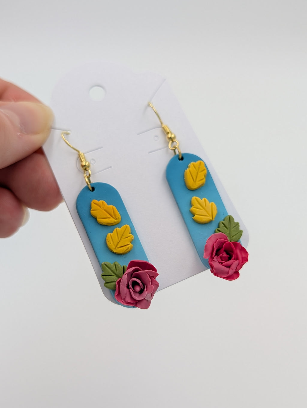 Fall Rose Bloom Dangle Earrings
