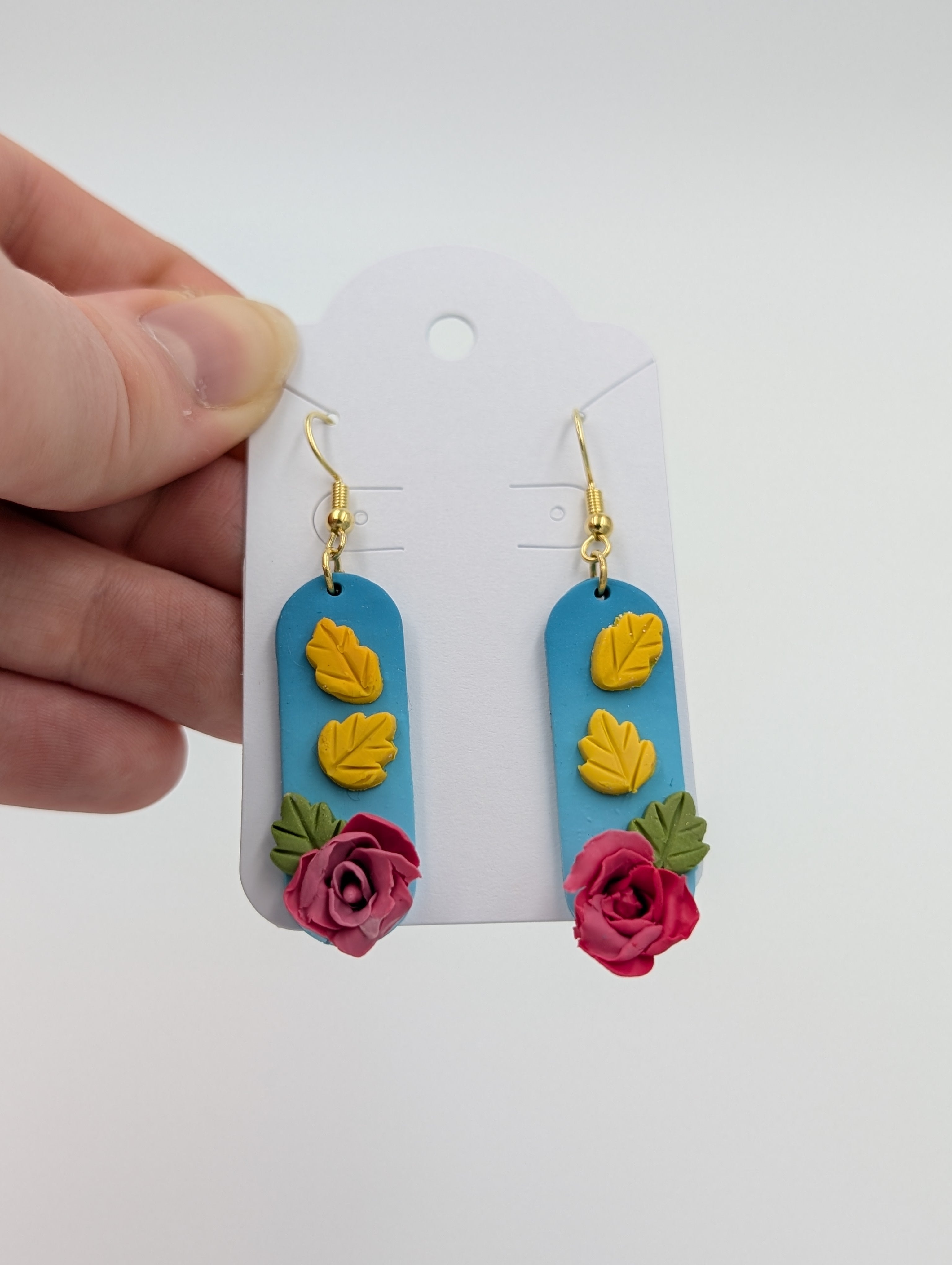 Fall Rose Bloom Dangle Earrings