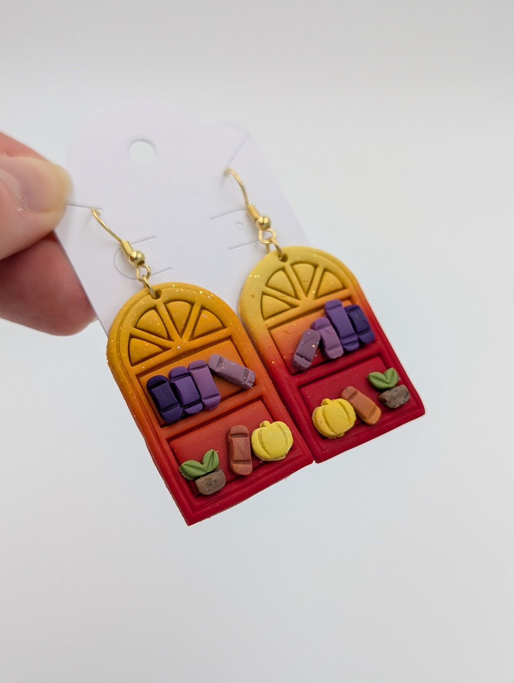 Fall Sunset Bookshelf Earrings