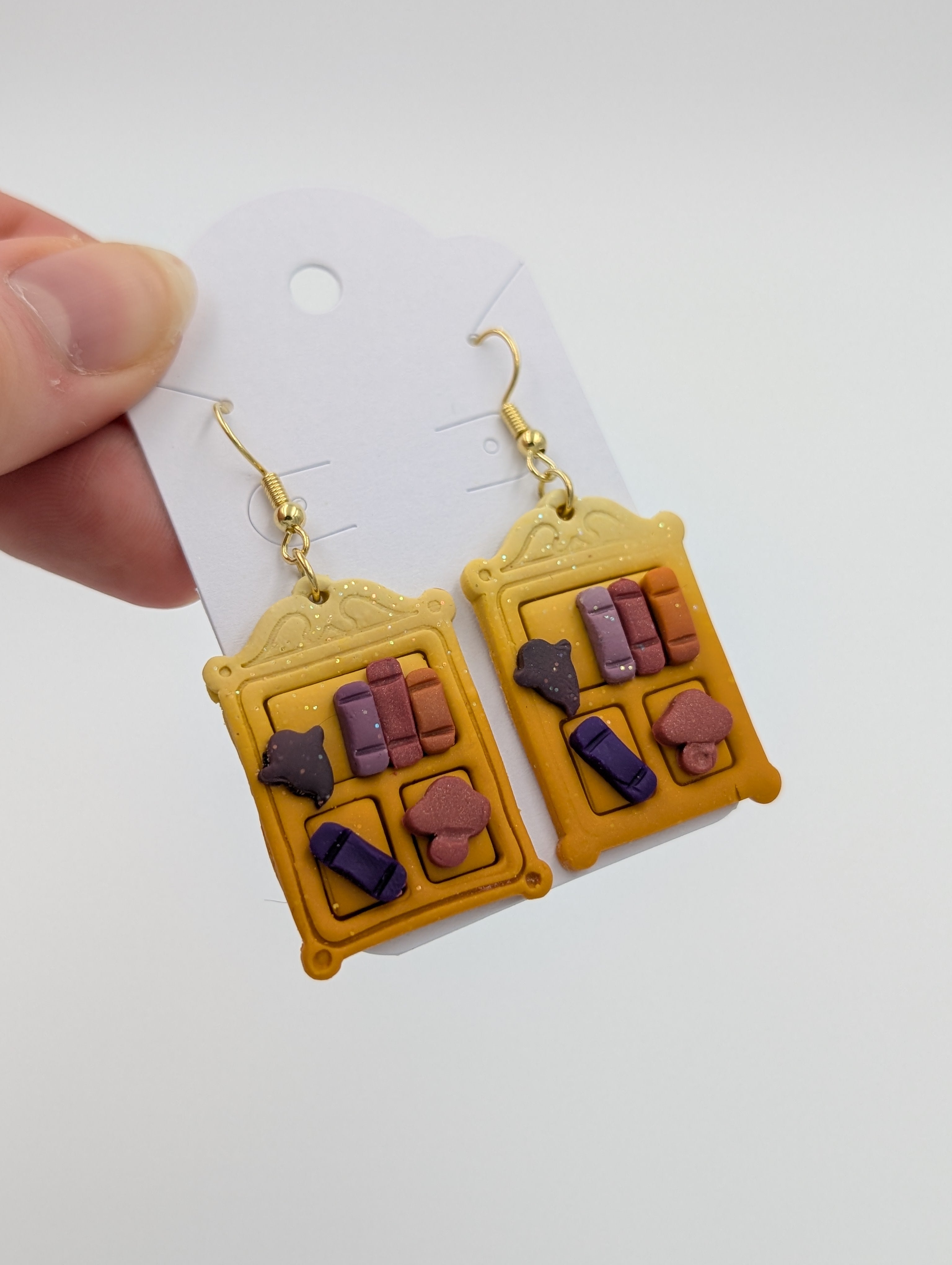 Spooky Sunrise Fall Bookshelf Earrings