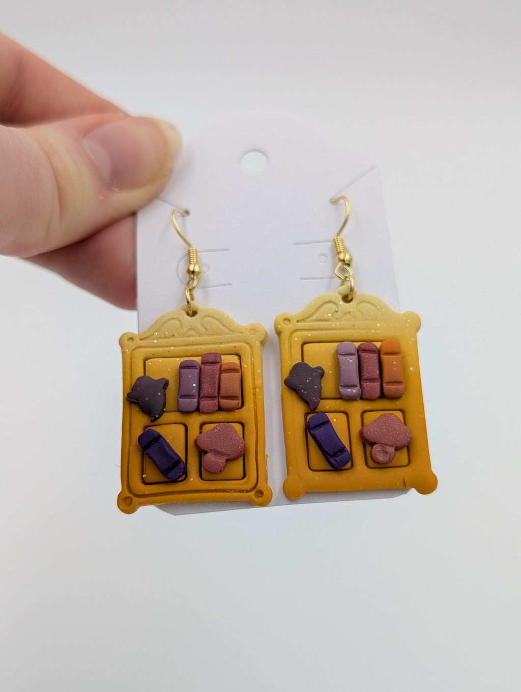 Spooky Sunrise Fall Bookshelf Earrings