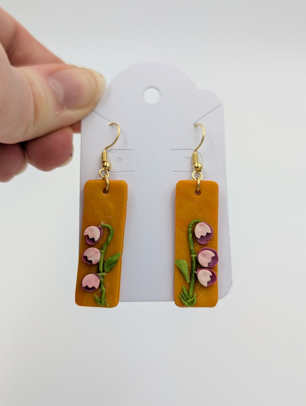 Pink Blooms Orange Fall Earrings