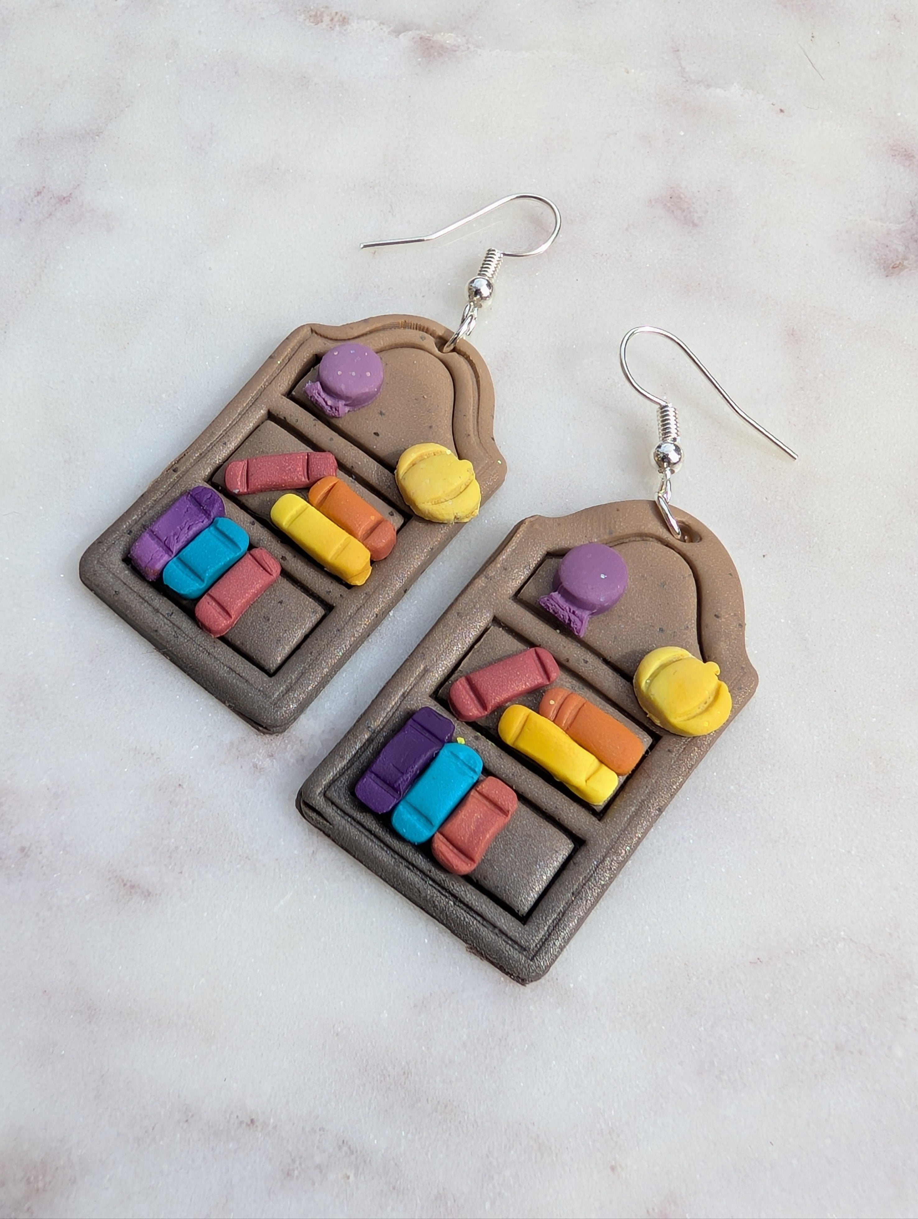 Magic Fall Bookshelf Earrings