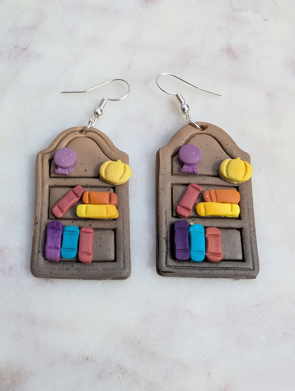 Magic Fall Bookshelf Earrings