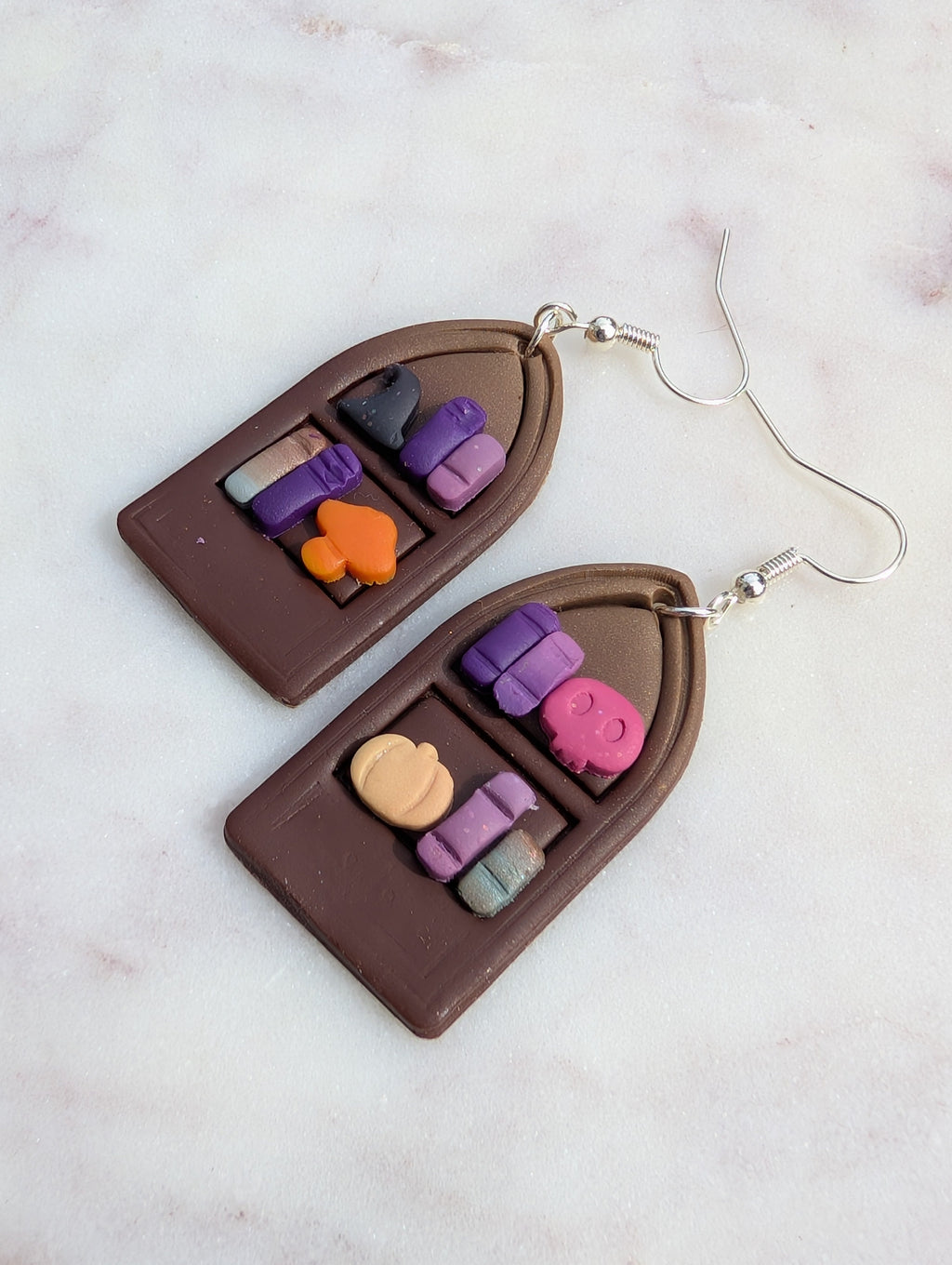 Dark Fall Bookshelf Earrings