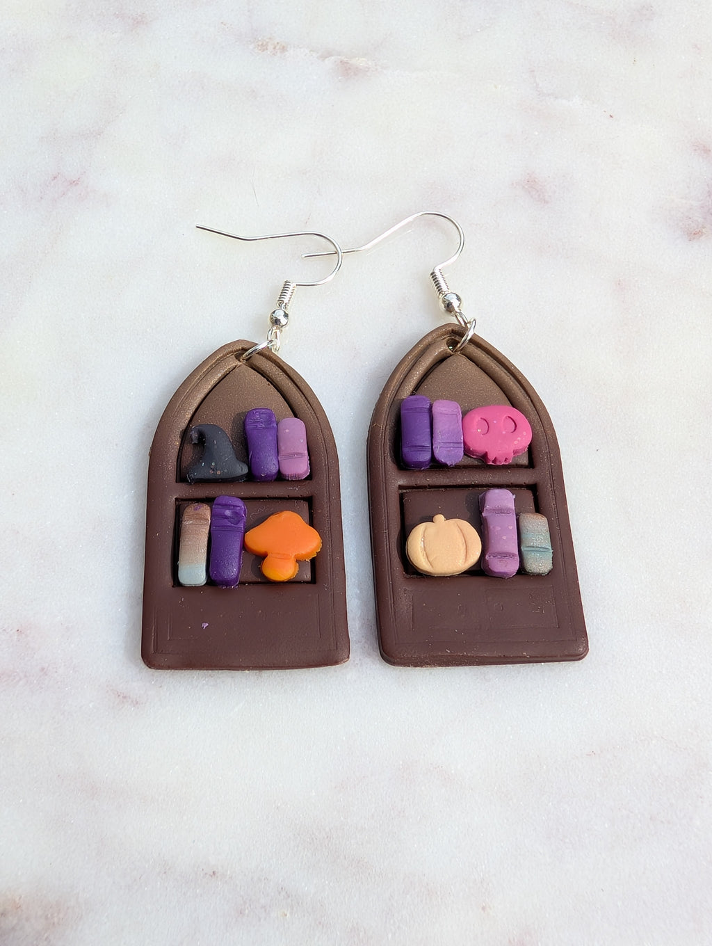 Dark Fall Bookshelf Earrings