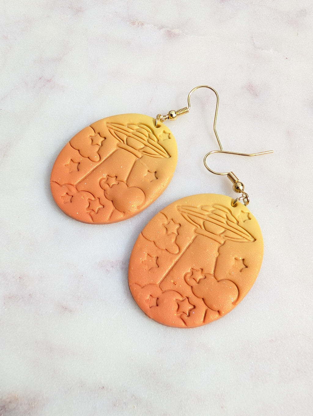 UFO Orange Ombre Earrings