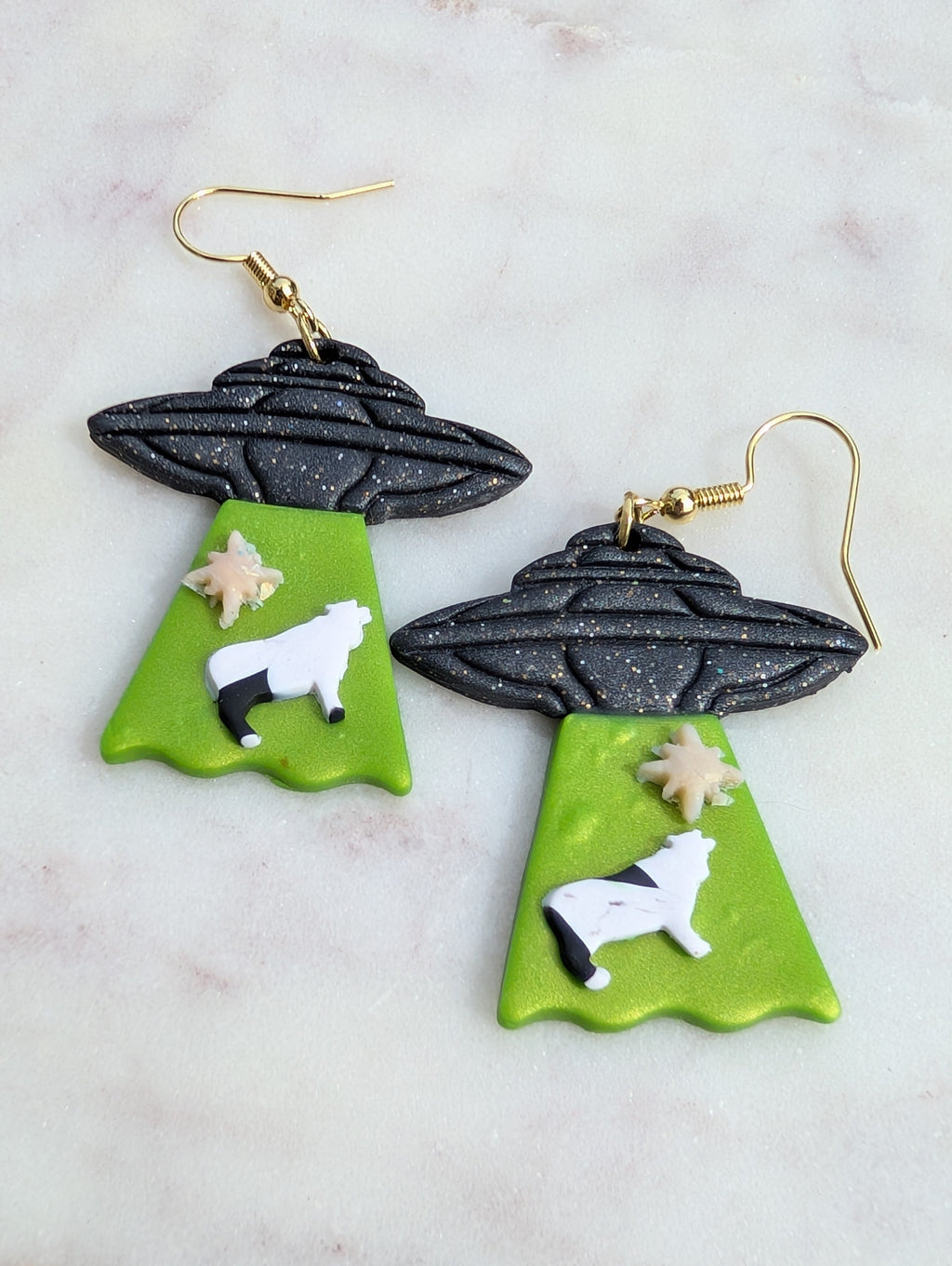 UFO Cow Earrings