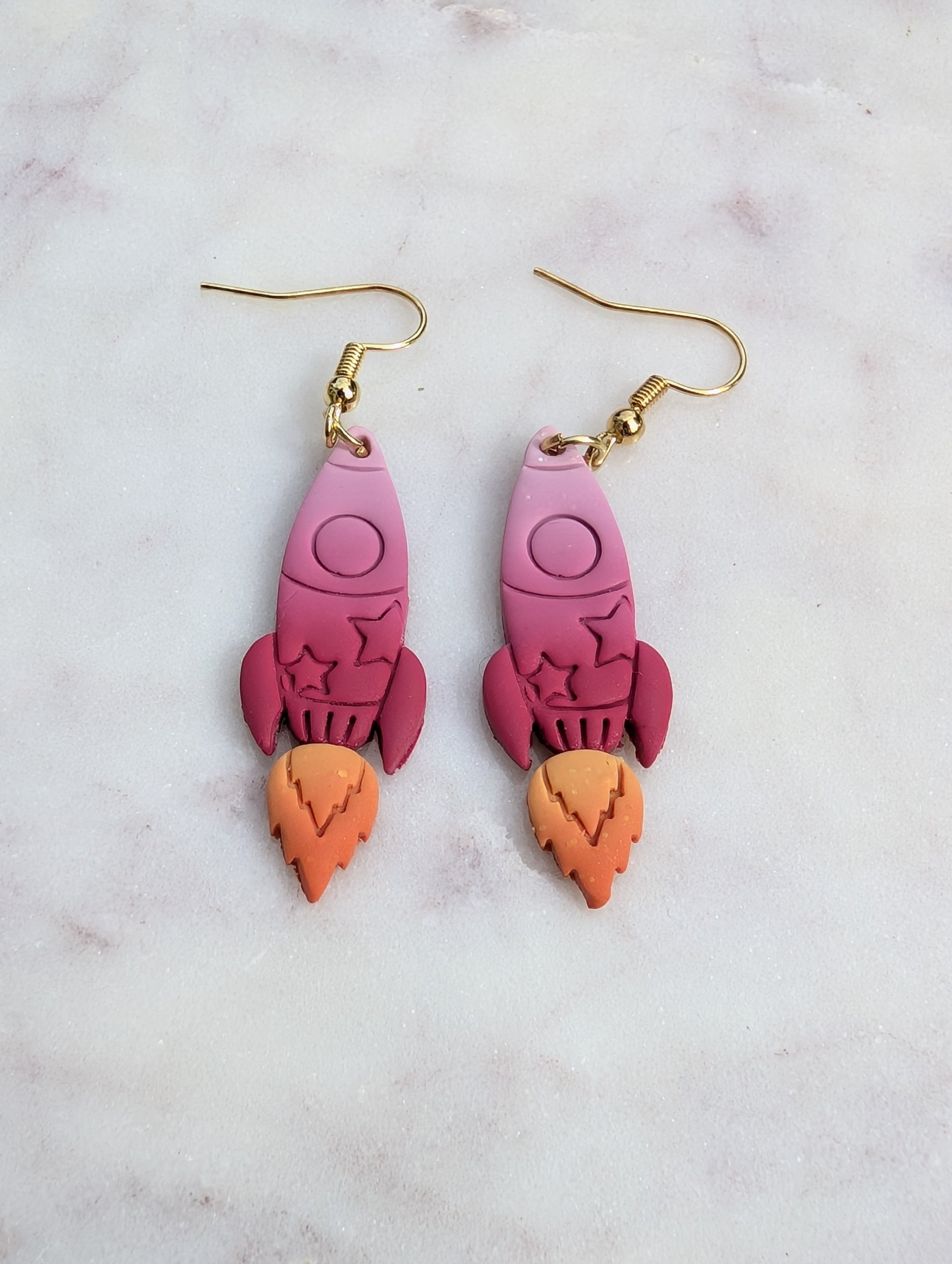 Pink Ombre Rocket Earrings