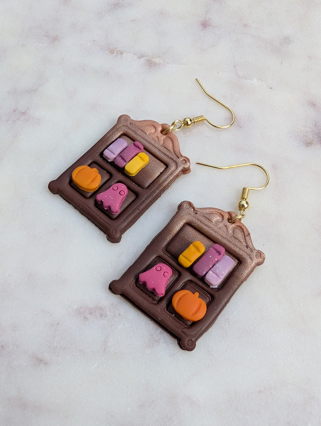 Ombre Fall Bookshelf Drop Earrings