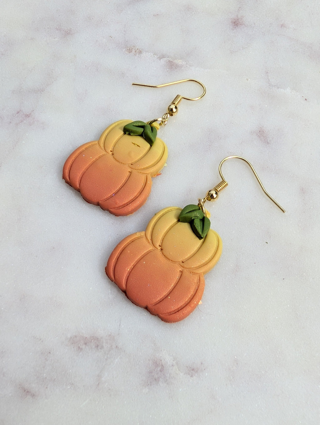Orange Ombre Stacked Pumpkin Earrings