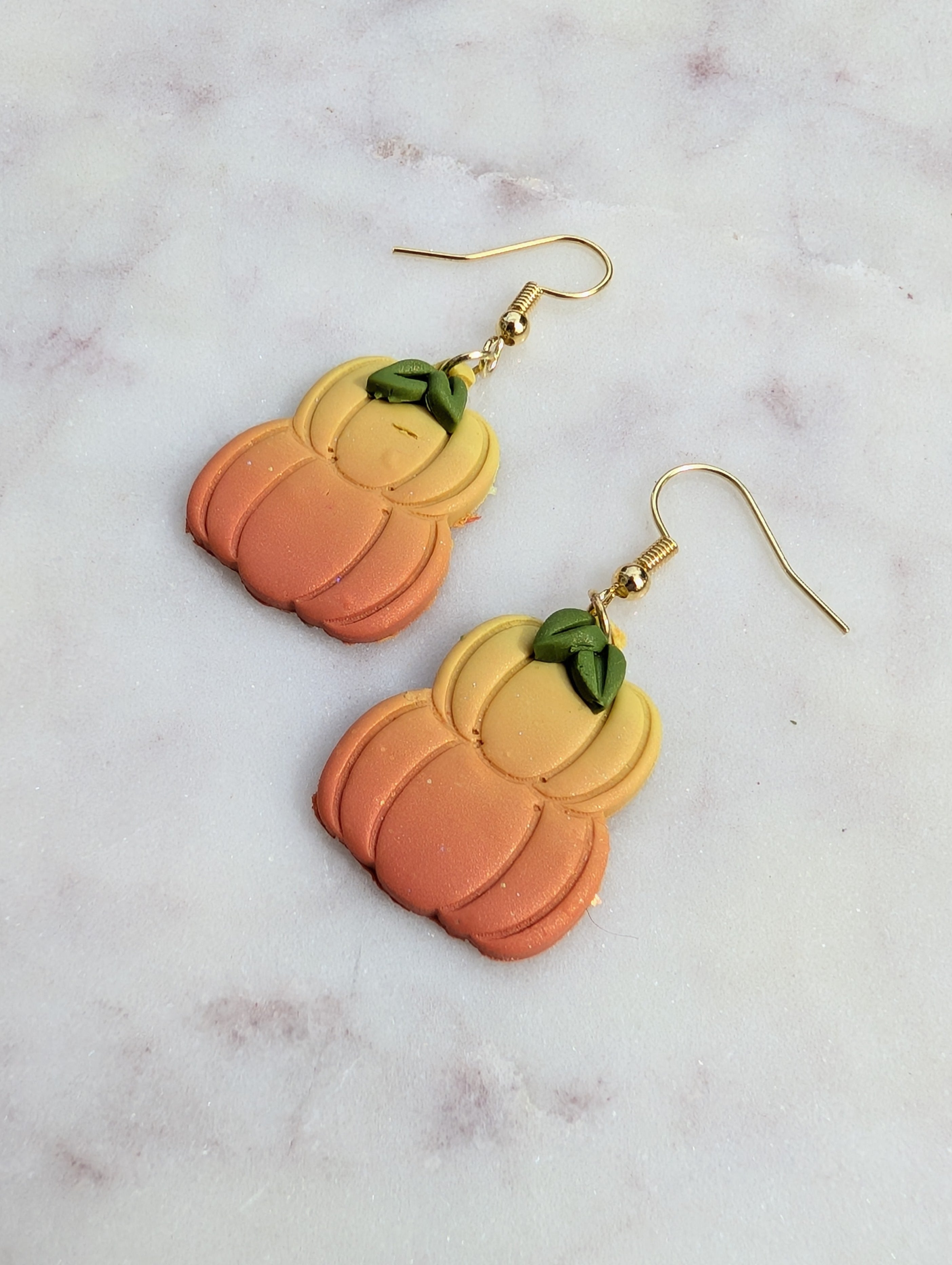Orange Ombre Stacked Pumpkin Earrings