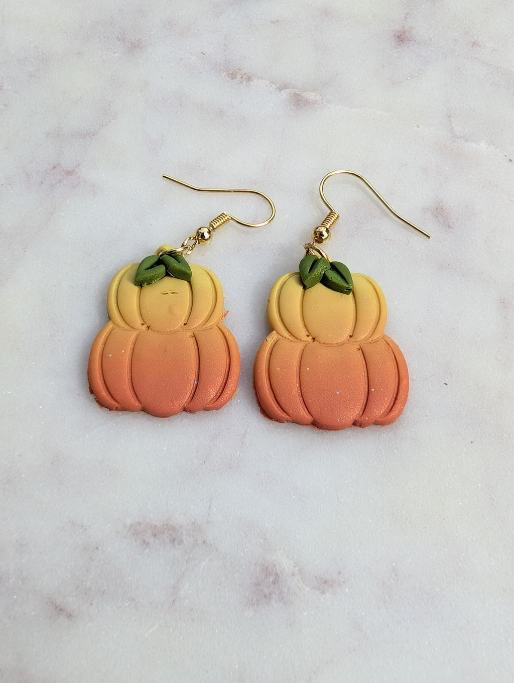 Orange Ombre Stacked Pumpkin Earrings