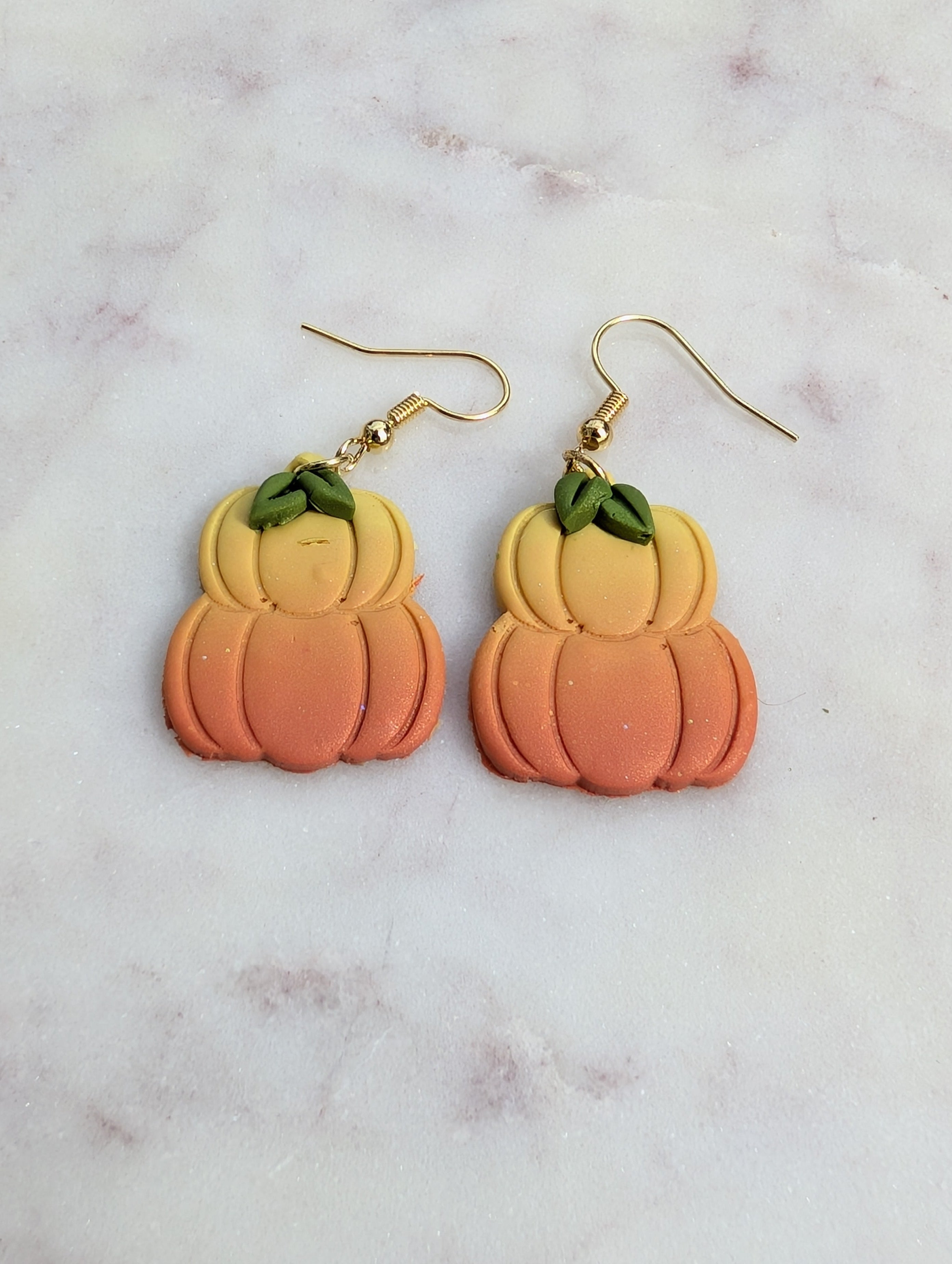 Orange Ombre Stacked Pumpkin Earrings