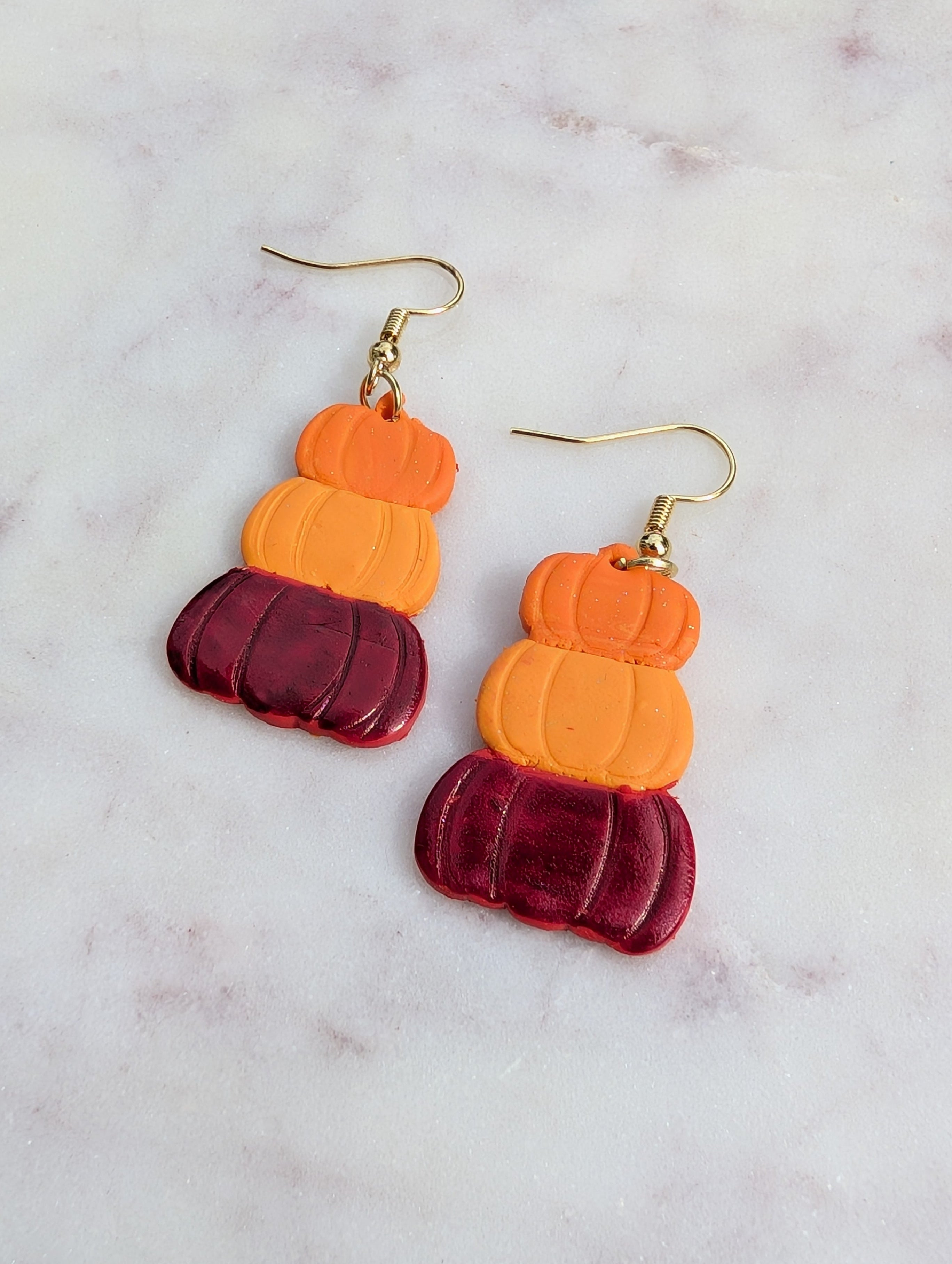 Pumpkin Stack Dangle Earrings