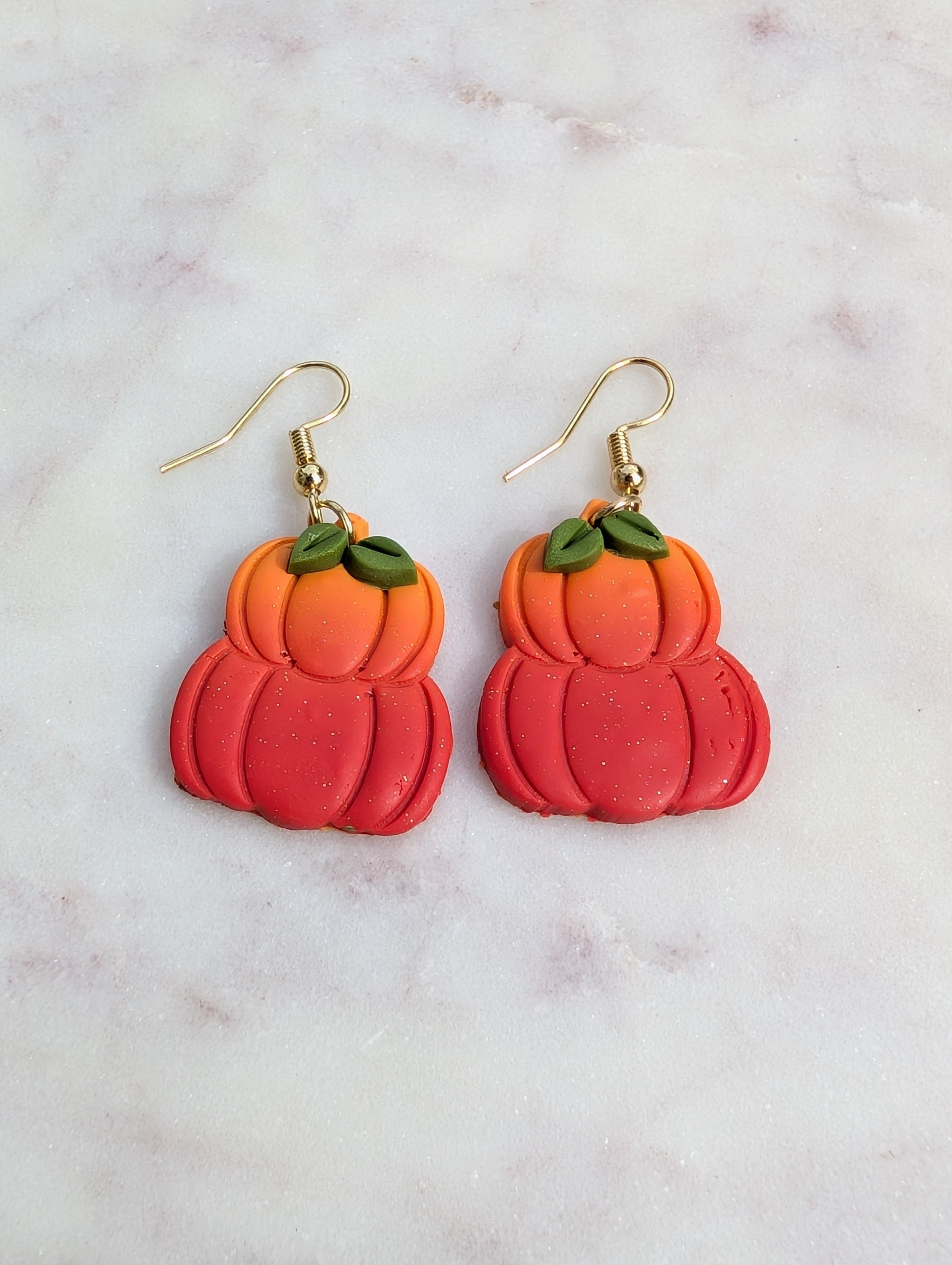 Red Ombre Pumpkin Earrings